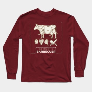 Beef cuttings barbecue vintage shirt - Retro cow meat beef cooking label Long Sleeve T-Shirt